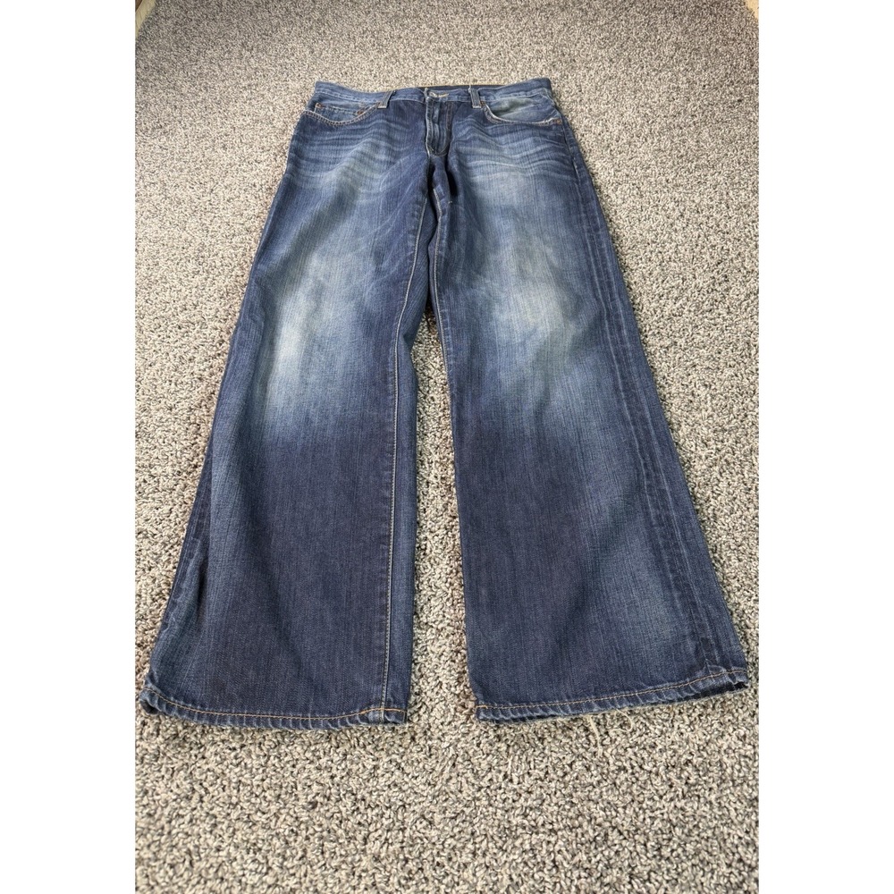 Vintage Y2K Lucky Brand Relaxed Straight Jeans Men's Size 32X30 Blue Baggy
